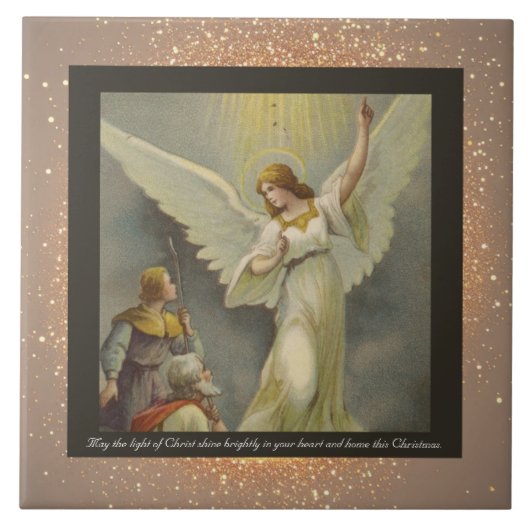 Vintage religiöse Keramik Tile + Wünsche Fliese (Vorderseite)