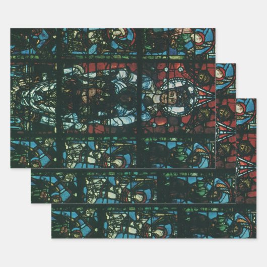 Vintage Religiöse Kirchenfenster aus festem Glas Geschenkpapier Set (Set)