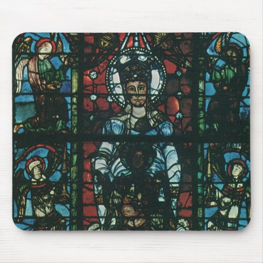 Vintage Religiöse Kirchenfenster aus festem Glas Mousepad (Vorne)