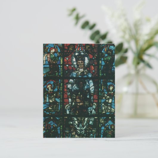 Vintage Religiöse Kirchenfenster aus festem Glas Postkarte (Stehend Vorderseite)