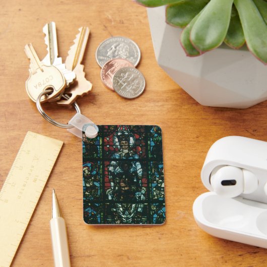 Vintage Religiöse Kirchenfenster aus festem Glas Schlüsselanhänger (Schreibtisch)