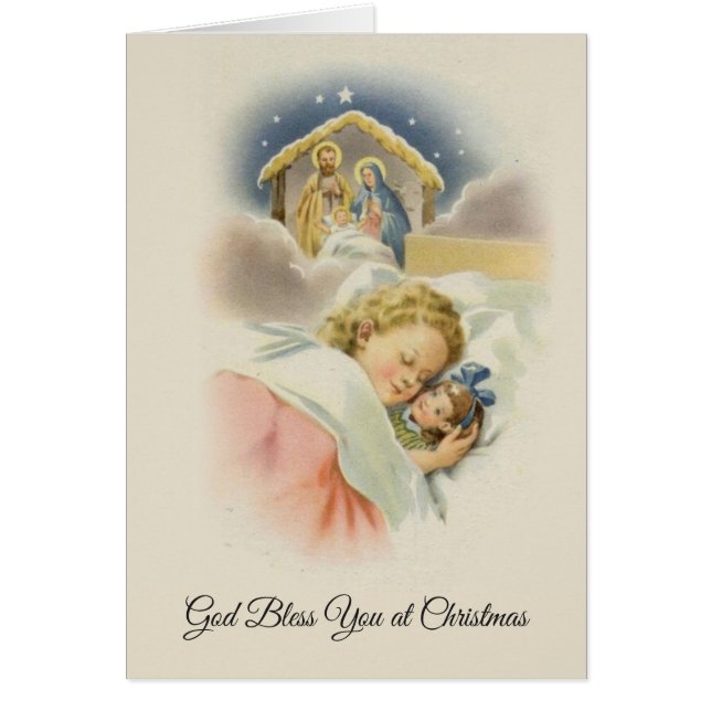 Vintage religiöse Little Girl Nativity Szene (Vorne)