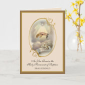 Vintage religiöse Opfer Taufe Godchild Karte (Gelbe Blume)