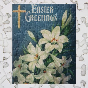 Vintage religiöse Osterfeiern, Lily-Blume Puzzle