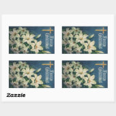 Vintage religiöse Osterfeiern, Lily-Blume Rechteckiger Aufkleber (Blatt)