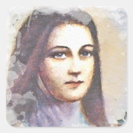 Vintage religiöse St. Therese Carmelite Nun Quadratischer Aufkleber