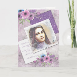 Vintage Religiöse St. Therese Katholische Novena Karte