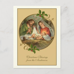 Vintage religiöse Weihnachten Jesus Mary Joseph