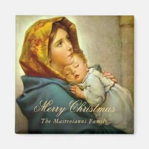 Vintage religiöse Weihnachten Jungfrau Maria & Jes Magnet
