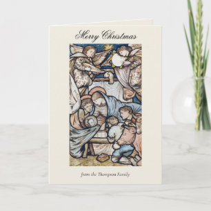 Vintage religiöse Weihnachten Krippe christliche F Karte
