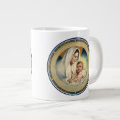 Vintage religiöse Weihnachten, Madonna und Kind Jumbo-Tasse (Vorderseite Rechts)