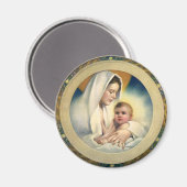 Vintage religiöse Weihnachten, Madonna und Kind Magnet (Vorderseite/Rückseite)