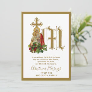 Vintage religiöse Weihnachtsfeier Jungfrau Mary Je Feiertagskarte