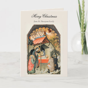 Vintage religiöse Weihnachtsgeburt Christi christl Karte