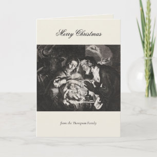Vintage religiöse Weihnachtsgeburt Christi Karte