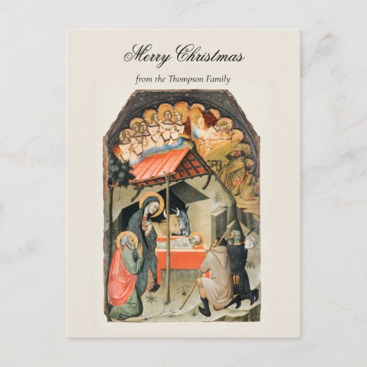 Vintage religiöse Weihnachtskrippe Christlich Feiertagspostkarte (Vorderseite)