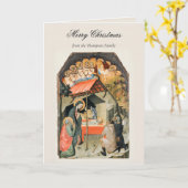 Vintage religiöse Weihnachtskrippe Christlich Karte (Gelbe Blume)