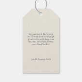 Vintage religiöse Weihnachtskrippe Christliche Fre Geschenkanhänger (Rückseite)