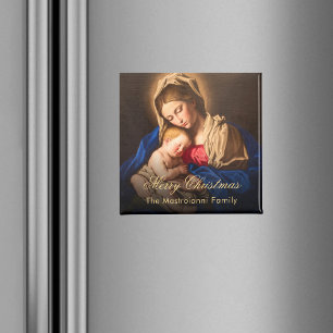 Vintage religiöse Weihnachtsmadonna und Kind Magnet