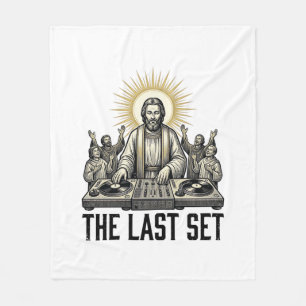 Vintage religiöser DJ The Last Set-Shirt-Design_1 Fleecedecke