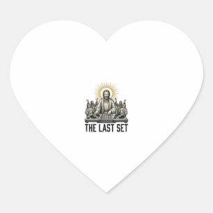 Vintage religiöser DJ The Last Set-Shirt-Design_1 Herz-Aufkleber