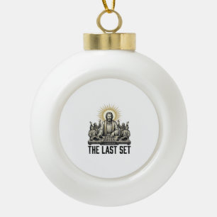 Vintage religiöser DJ The Last Set-Shirt-Design_1 Keramik Kugel-Ornament