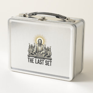 Vintage religiöser DJ The Last Set Shirt Design_1 Metall Brotdose
