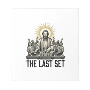 Vintage religiöser DJ The Last Set Shirt-Design_1 Notizblock