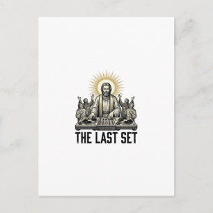 Vintage religiöser DJ The Last Set Shirt Design_1 Postkarte