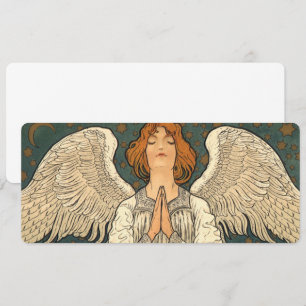 Vintage religiöser Engel betend mit goldenen Stern Einladung