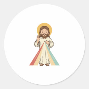 Vintage religiöser Segen Vektor-Shirt-Design_1 Runder Aufkleber