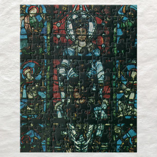 Vintage religiöses Kirchenfenster aus Buntglas Puzzle