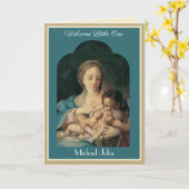 Vintage Religious Baby Jungfrau Mary Card Karte (Gelbe Blume)