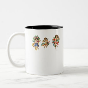 vintage religious cherubs Heavenly angel babies Zweifarbige Tasse