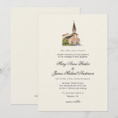 Vintage Religious Church Wedding Ecru Einladung (Vorne/Hinten)