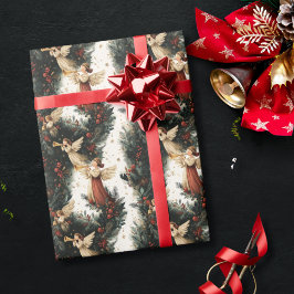 Vintage Religious Trumpet Angel Christmas Geschenkpapier