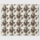 Vintage Religious Trumpet Angel Christmas Geschenkpapier (Flach)