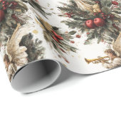 Vintage Religious Trumpet Angel Christmas Geschenkpapier (Rolleneckpunkt)