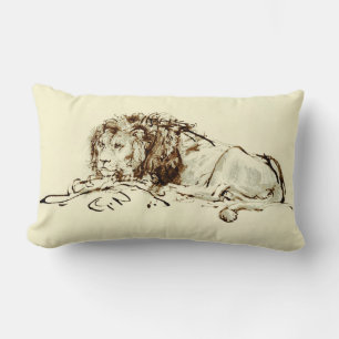 Vintage Rembrandt-Tinten-Skizze/Zeichnen eines Lendenkissen