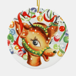 Vintage Ren-Keramik-Weihnachtsverzierung Keramikornament