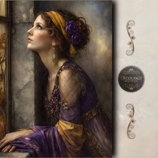 Vintage-Renaissance-Frau-Decoupage Seidenpapier