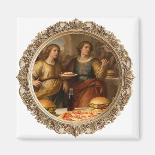Vintage-Renaissance-Gemälde-Parodie auf Männer, di Magnet