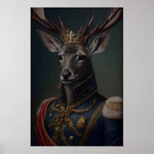 Vintage-Renaissance-Militärgemälde Hirsch Rothirsc Poster