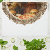 Vintage Renaissance Painting Parody of Men Eating  Geschirrtuch (Gefaltet)