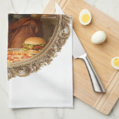 Vintage Renaissance Painting Parody of Men Eating  Geschirrtuch (Viertel Falte)