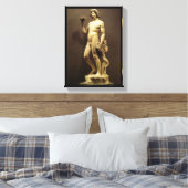 Vintage Renaissance-Statue Bacchus von Michelangel Leinwanddruck (Insitu (Schlafzimmer))