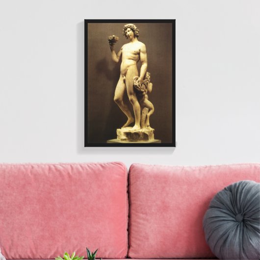 Vintage Renaissance-Statue Bacchus von Michelangel Leinwanddruck (Insitu (Wohnzimmer))