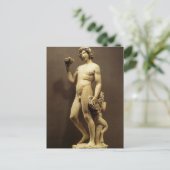 Vintage Renaissance-Statue Bacchus von Michelangel Postkarte (Stehend Vorderseite)