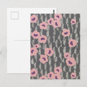 Vintage René Crevel Französisch Art Deco Rosa Blum Postkarte