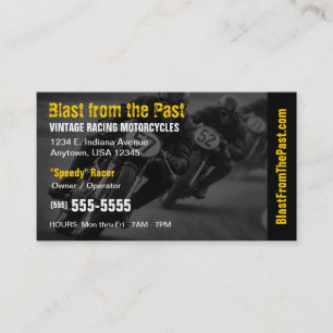Vintage-Rennmotorrad Klassischer Motorsport Visitenkarte